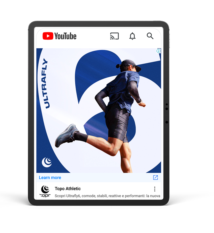 Esempio campagna Google Ads su YouTube per Topo Athletic