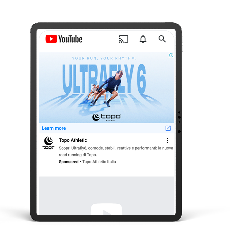 Esempio campagna video Google Ads per Topo Athletic UltraFly 6